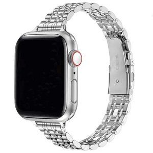 NEW Slim Strap Chain Stainless Band For Apple Watch - Silver